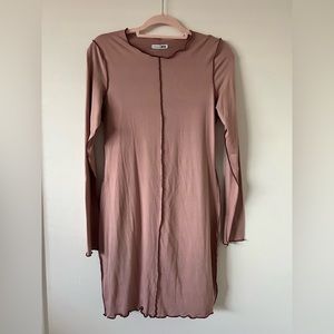 Bodycon Mauve Long sleeve Mini Dress Size: L